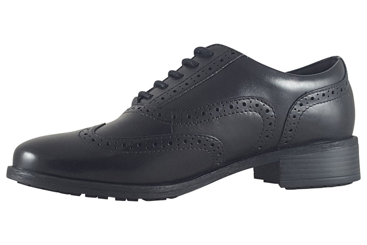 Clarks Havisham Oak Black Leather Womens Shoes