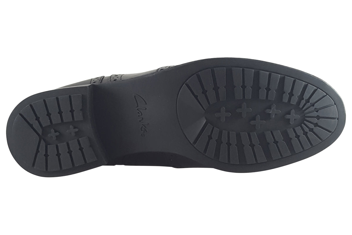 clarks havisham oak black leather womens shoes sole