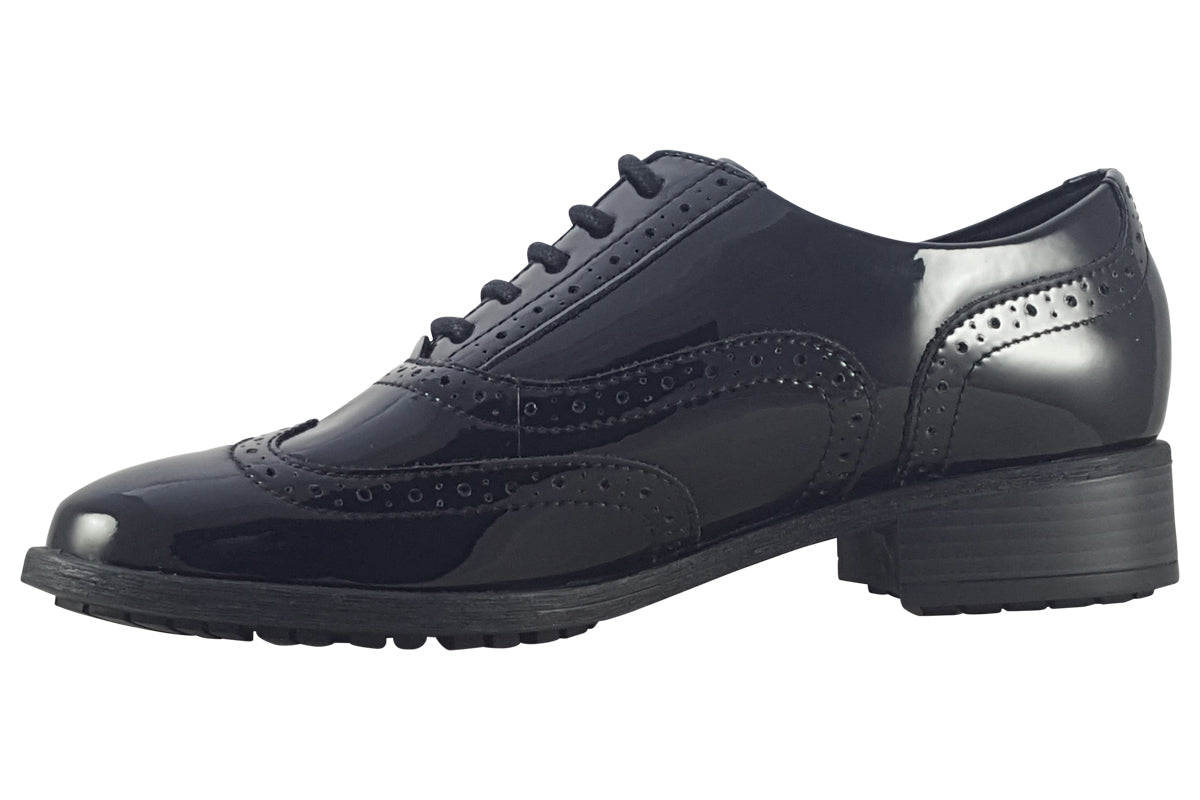 clarks havisham oak black patent womens shoes left
