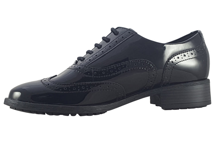 Clarks Havisham Oak Black Patent Womens Shoes