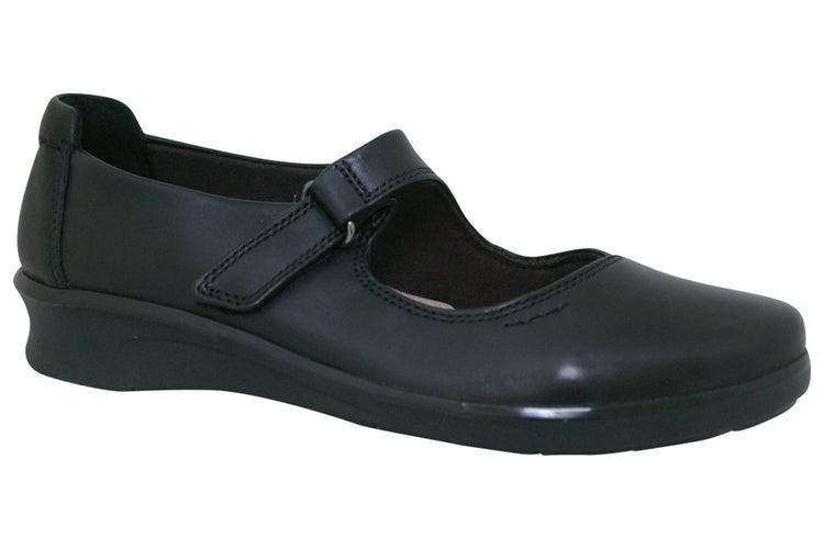 Clarks Hope Henley Black Leather Womens Shoes
