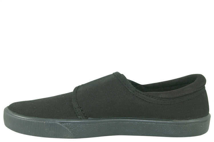 Clarks Hopper Run Black Fabric Boys School Shoes