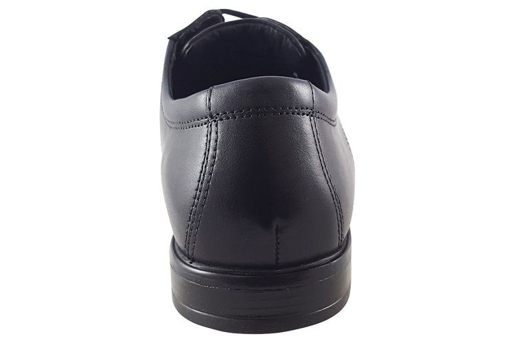 Clarks Howard Cap Black Leather Mens Shoes