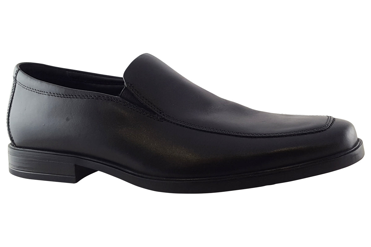 clarks howard edge black leather mens shoes right