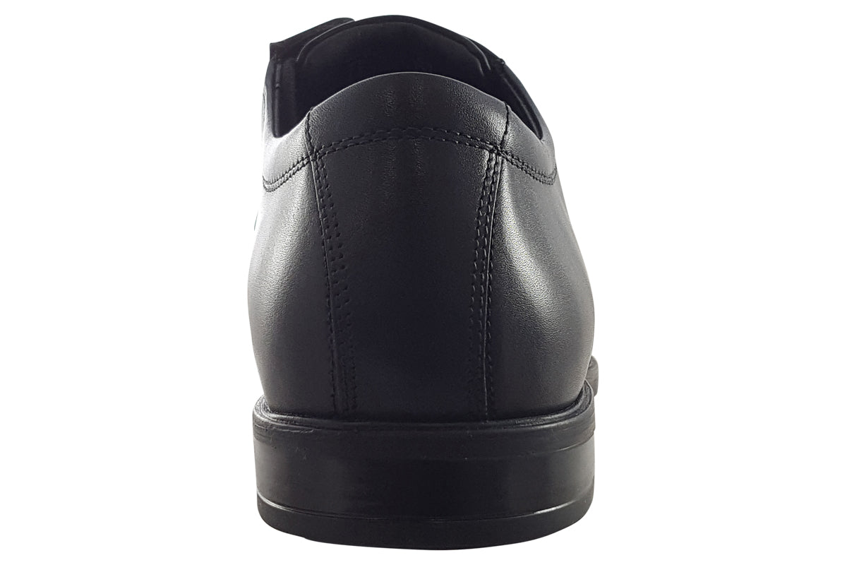 clarks howard over black leather mens shoes back