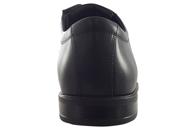 Clarks Howard Over Black Leather Mens Shoes