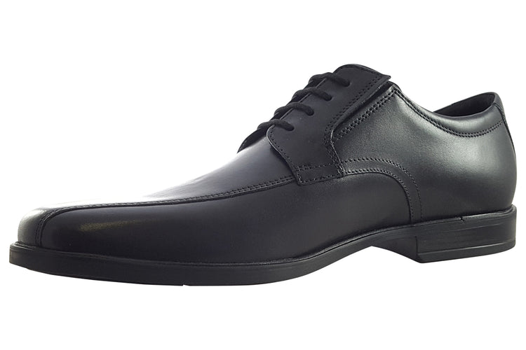 Clarks Howard Over Black Leather Mens Shoes