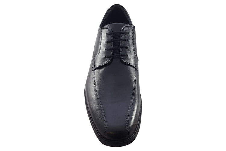 Clarks Howard Over Black Leather Mens Shoes