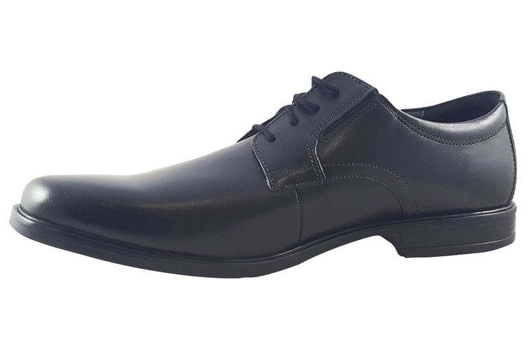 Clarks Howard Walk Black Leather Mens Shoes