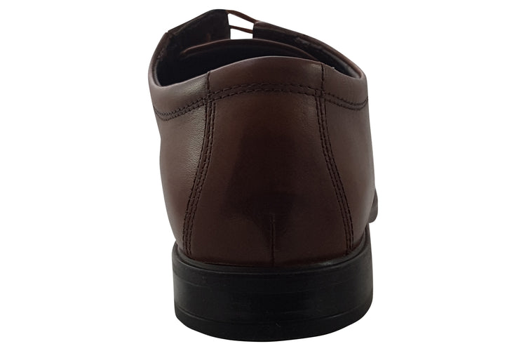 Clarks Howard Walk Dark Tan Leather Mens Shoes