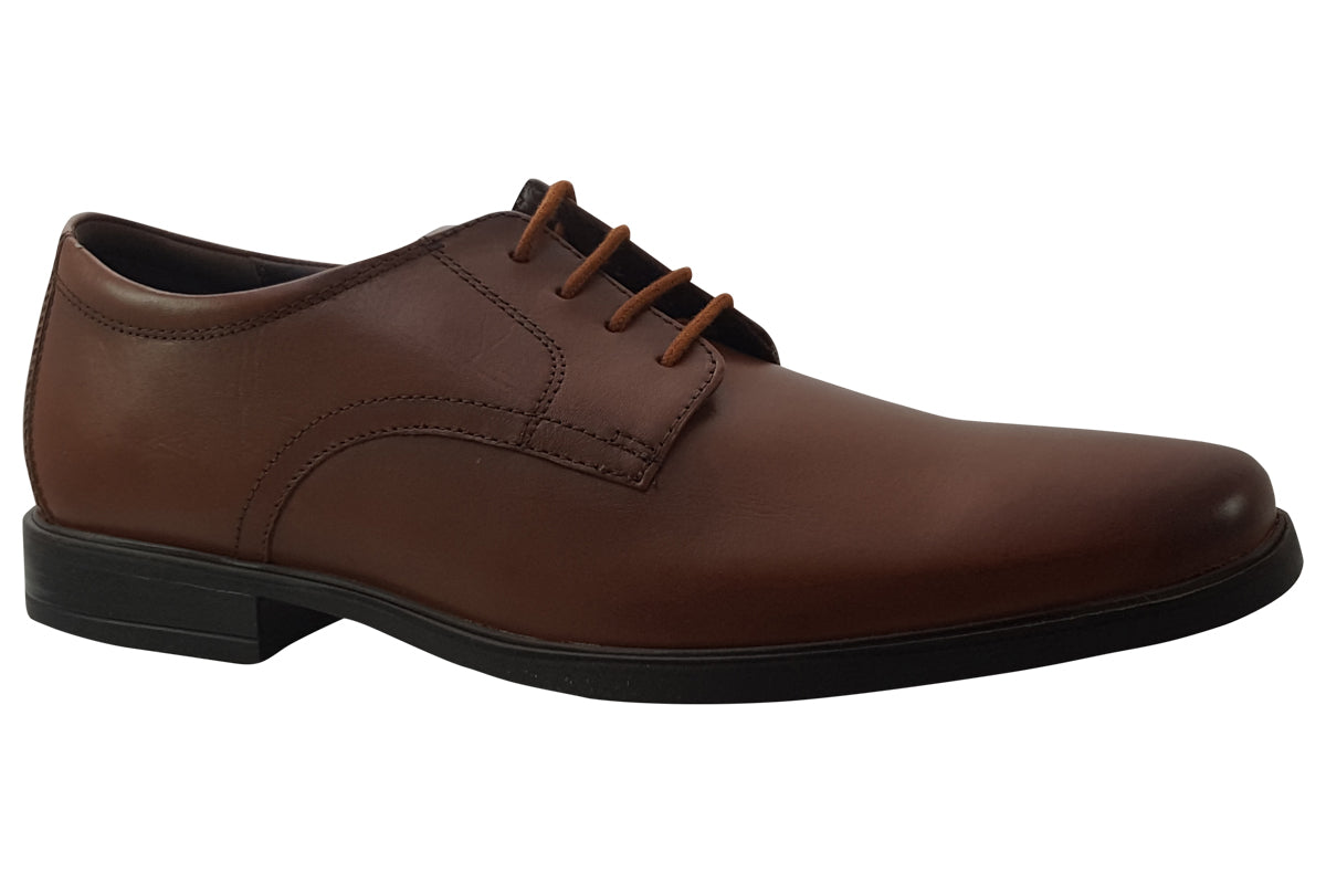 clarks howard walk dark tan leather mens shoes right