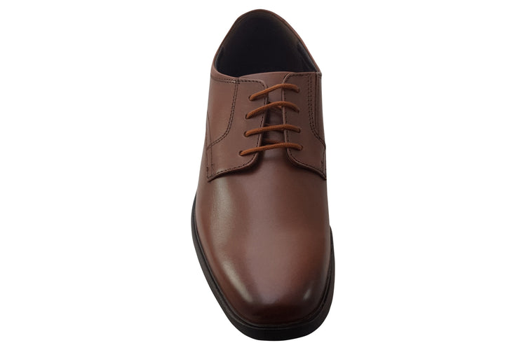 Clarks Howard Walk Dark Tan Leather Mens Shoes