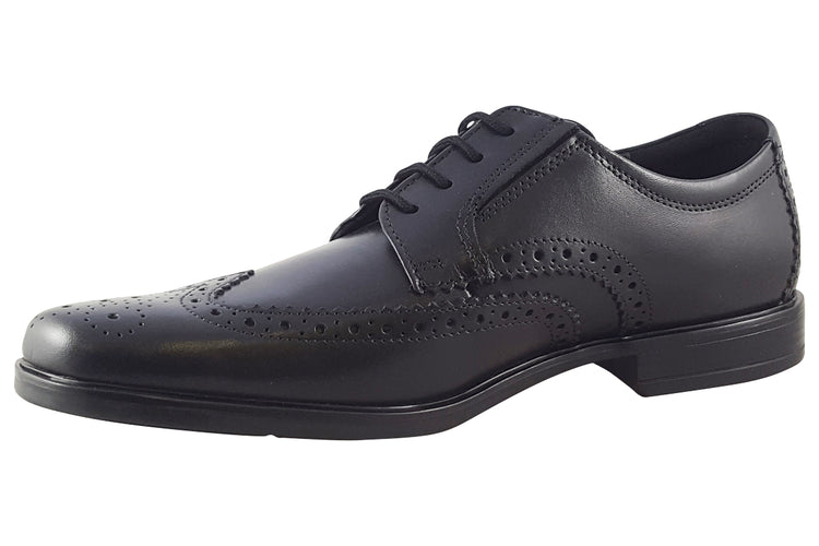 Clarks Howard Wing Black Leather Mens Shoes