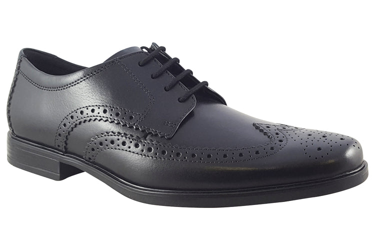 Clarks Howard Wing Black Leather Mens Shoes