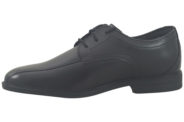 Clarks Jonwin Loop Y Black Leather Boys School Shoes