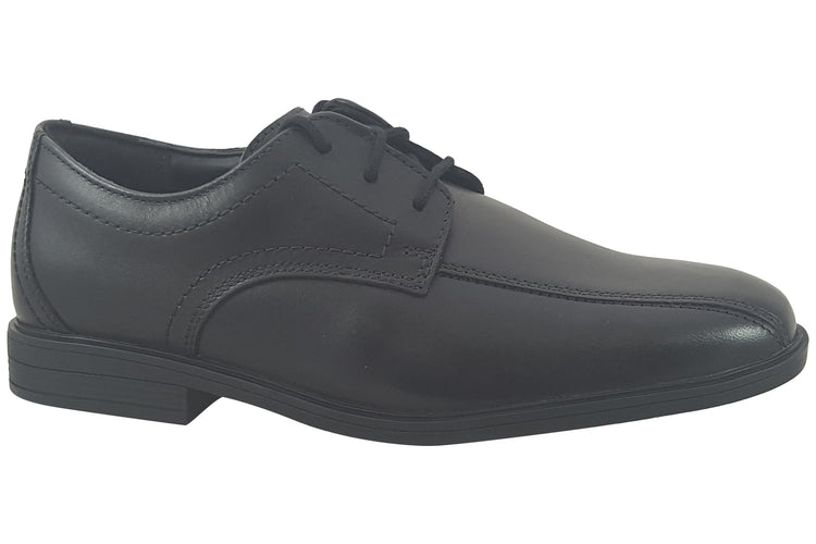 Clarks Jonwin Loop Y Black Leather Boys School Shoes
