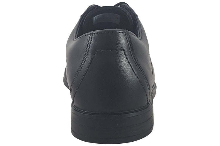 Clarks Jonwin Step Y Black Leather Boys School Shoes