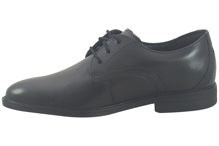 Clarks Jonwin Step Y Black Leather Boys School Shoes