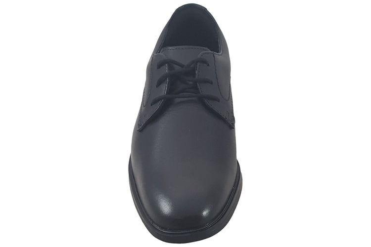 Clarks Jonwin Step Y Black Leather Boys School Shoes