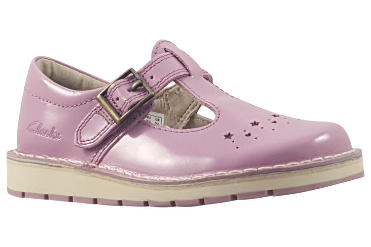 Clarks Joyful Skip K. Pink Patent Girls Shoes