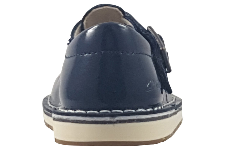 Clarks Joyful Skip T. Navy Patent Girls Shoes
