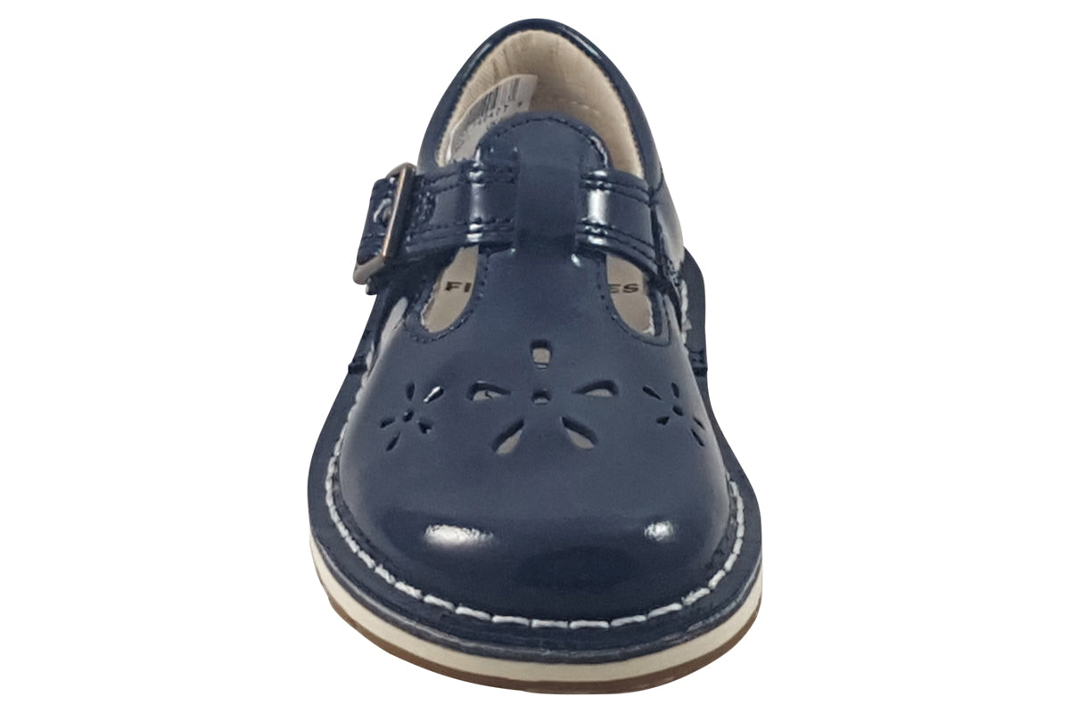 clarks joyful skip t navy patent girls shoes top
