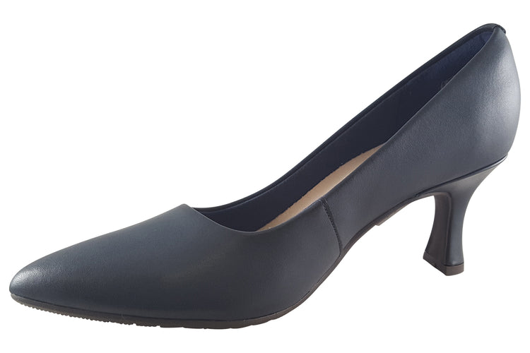 Clarks Kataleyna Gem Navy Leather Womens Shoes
