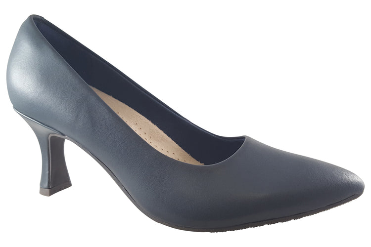 Clarks Kataleyna Gem Navy Leather Womens Shoes