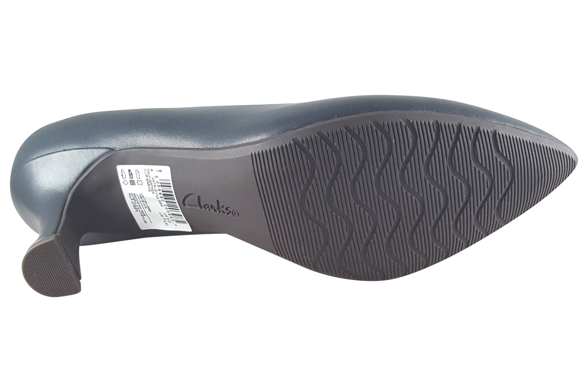 clarks kataleyna gem navy leather womens shoes sole