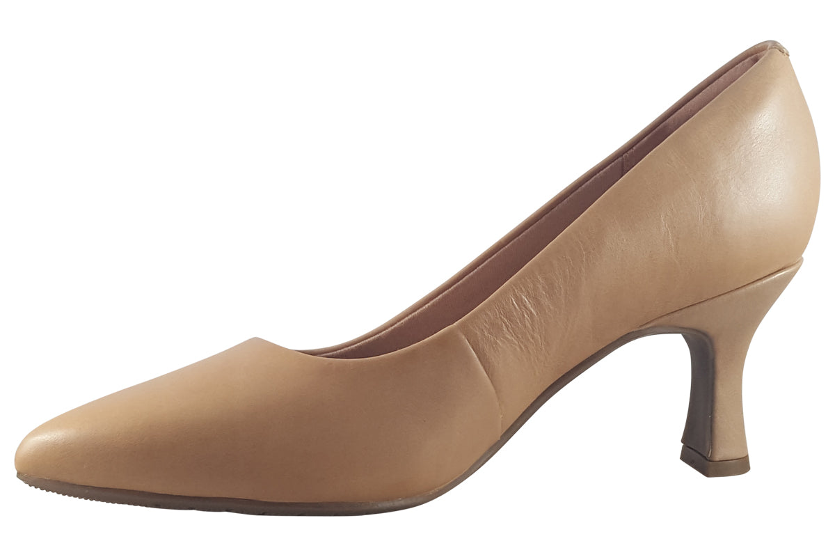 clarks kataleyna gem warm beige leather womens shoes left