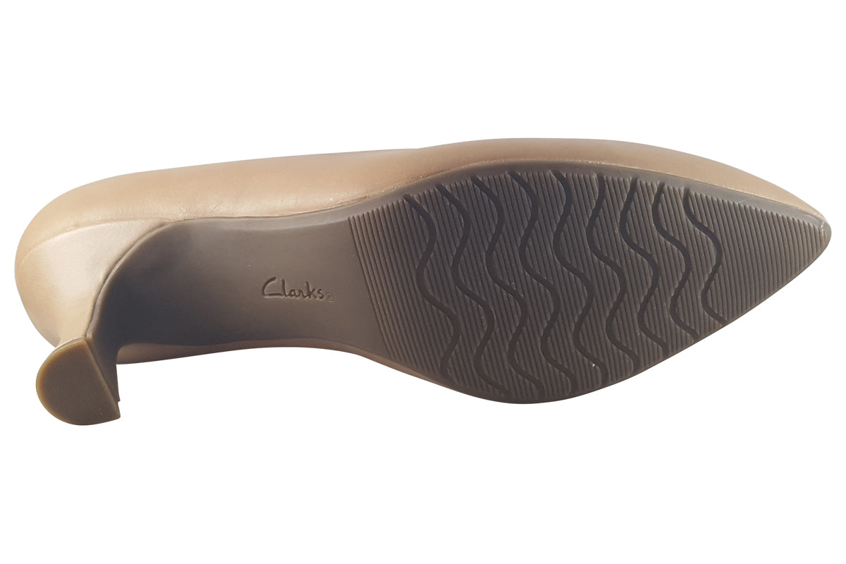 clarks kataleyna gem warm beige leather womens shoes sole