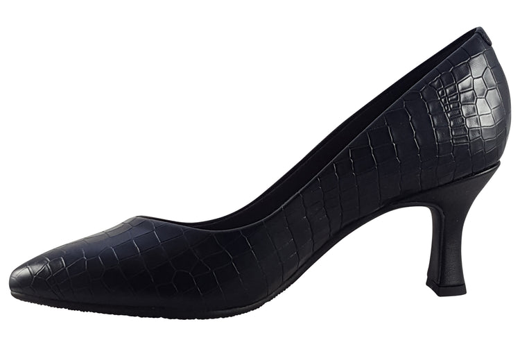 Clarks Kataleyna Rose Black Croc Womens Shoes