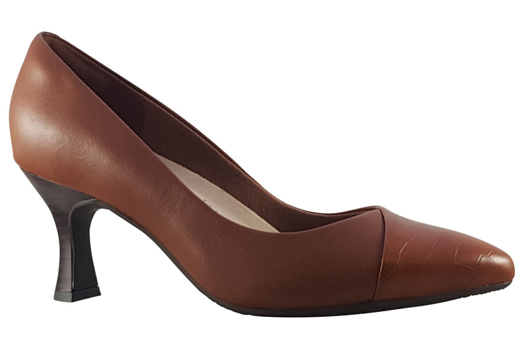 Clarks Kataleyna Rose Tan Croc Womens Shoes