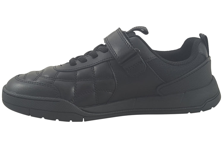 Clarks Laser Cross Y Black Leather Boys School Shoes
