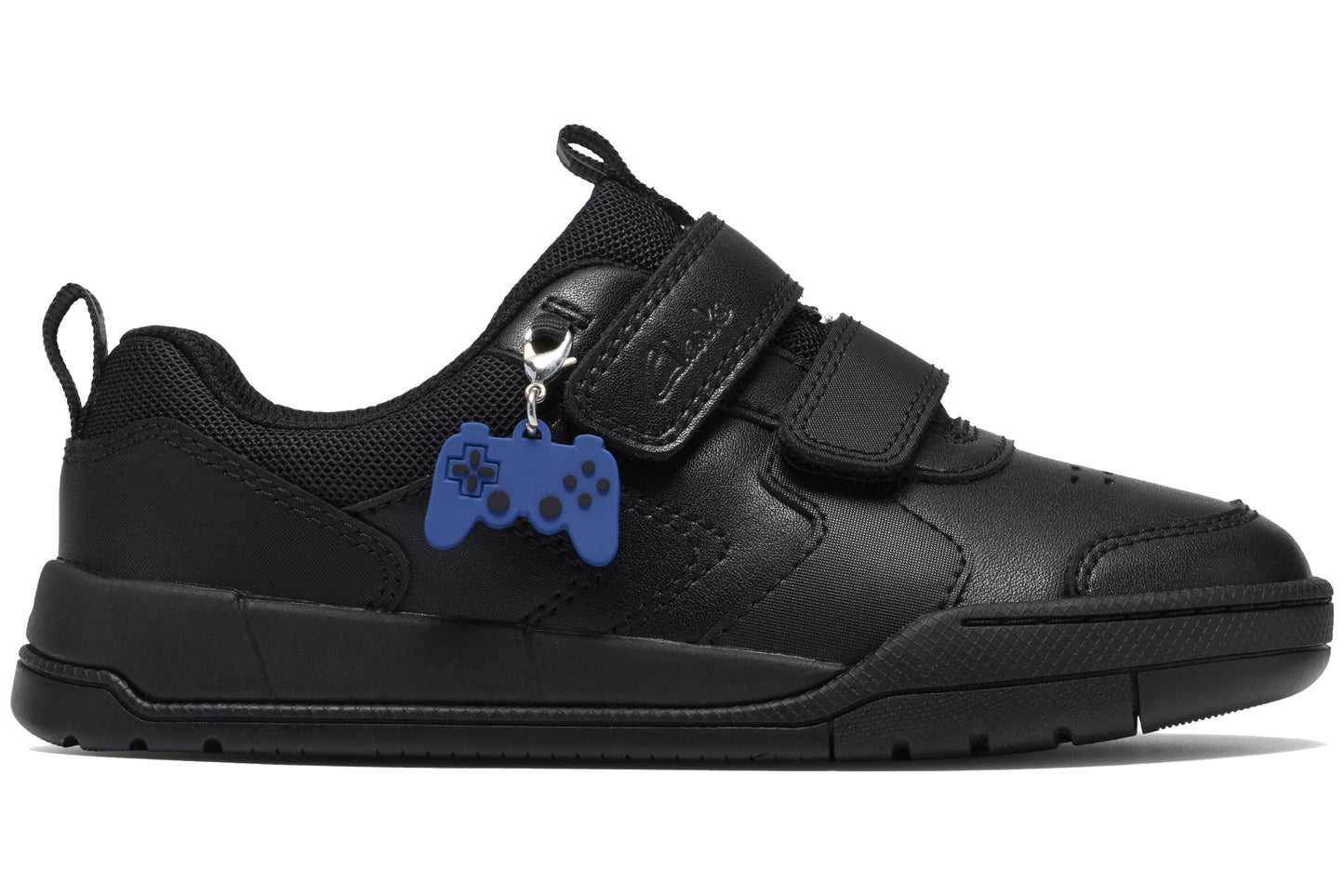 Clarks Laser Play K Black Leather Boys School Shoes