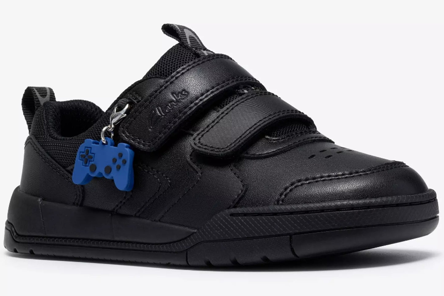Clarks Laser Play K Black Leather Boys School Shoes