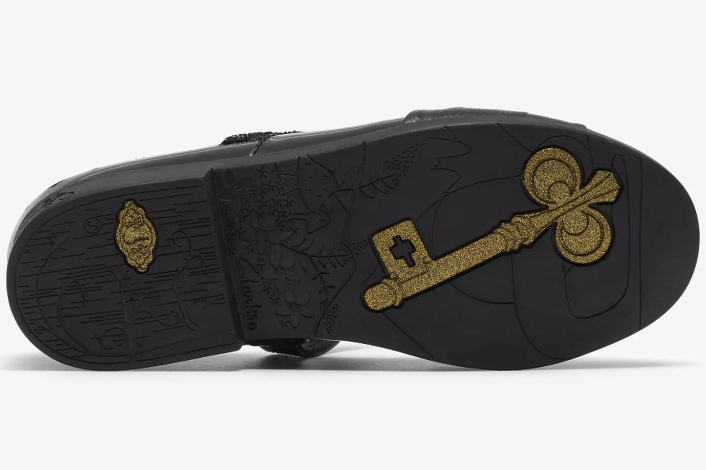 Clarks Lock Gem K. Black Patent Girls School Shoes
