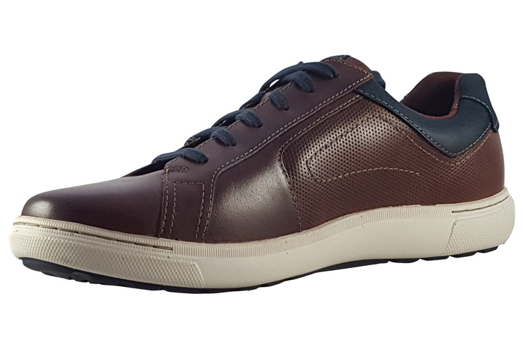 Clarks Mapstone Lace Mahogany Leathe Mens Shoes