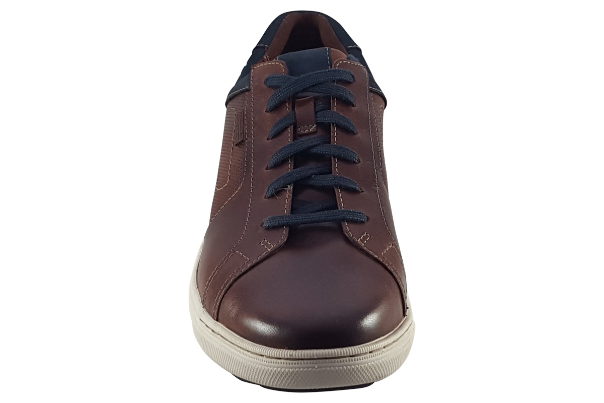 clarks mapstone lace mahogany leather mens shoes top