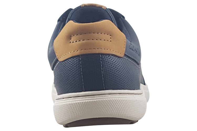 Clarks Mapstone Lace Navy Leather Mens Shoes