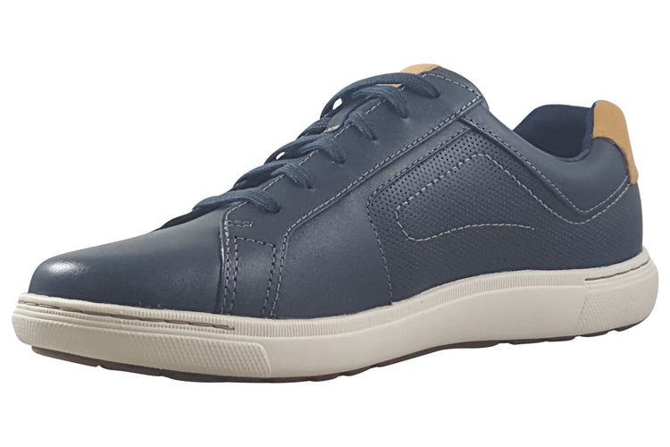 Clarks Mapstone Lace Navy Leather Mens Shoes