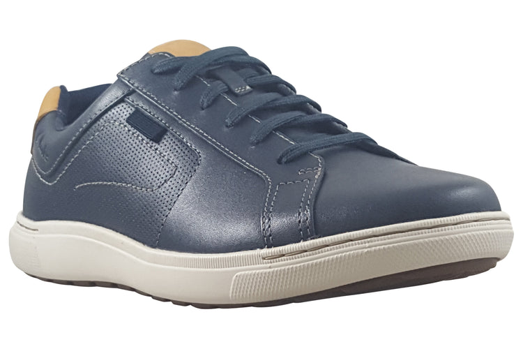 Clarks Mapstone Lace Navy Leather Mens Shoes