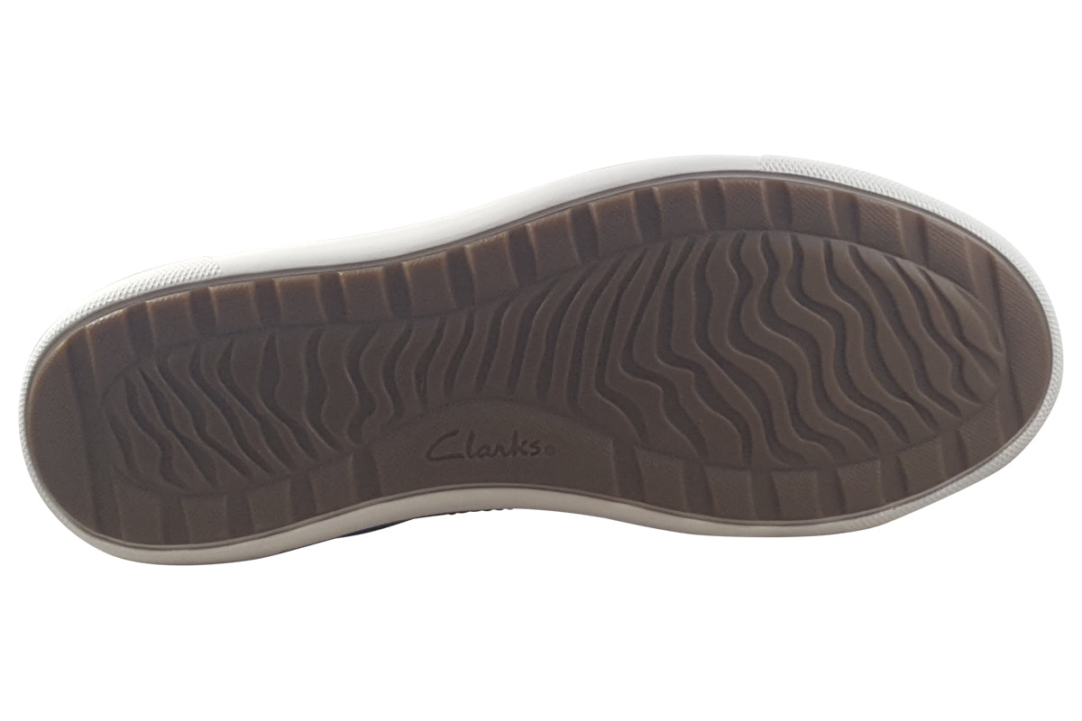 clarks mapstone lace navy leather mens shoes sole