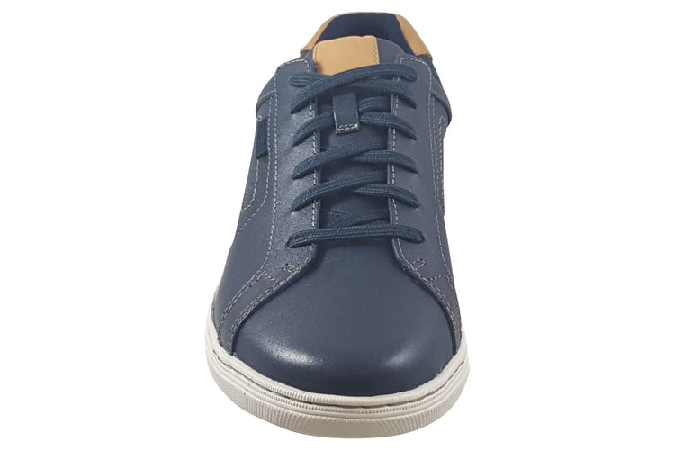 Clarks Mapstone Lace Navy Leather Mens Shoes