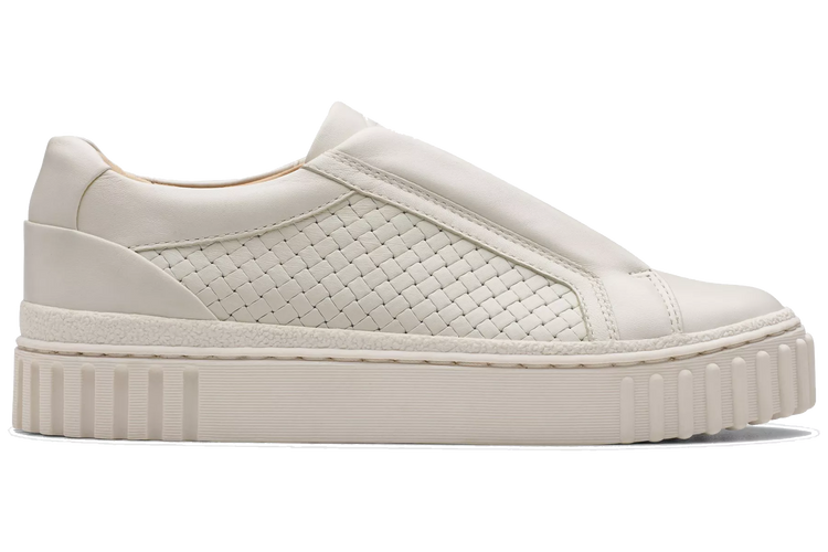 Clarks Mayhill Bay Off White Leather Womens Fashion Trainers