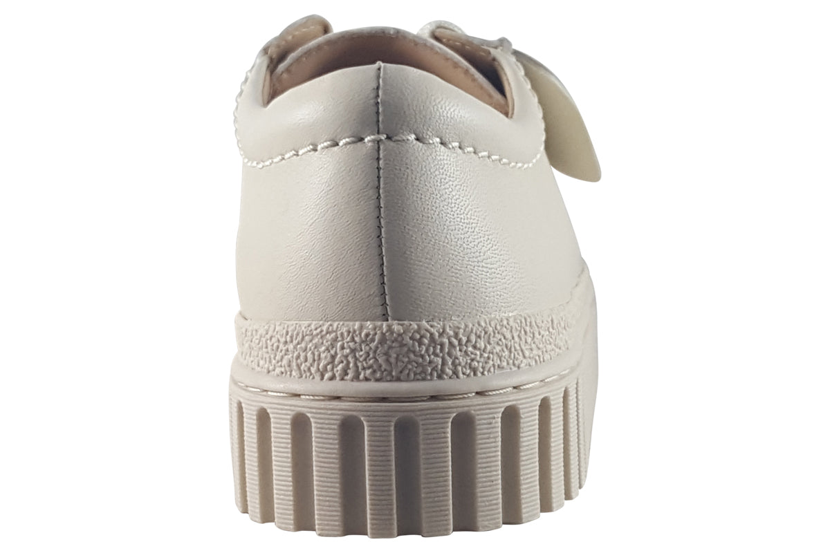 clarks mayhill walk cream leather trainers back