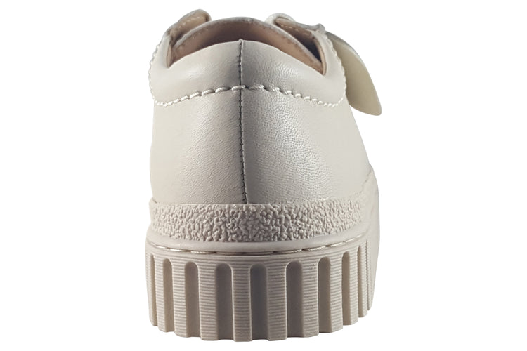 Clarks Mayhill Walk Cream Leather Womens Fashion Trainers