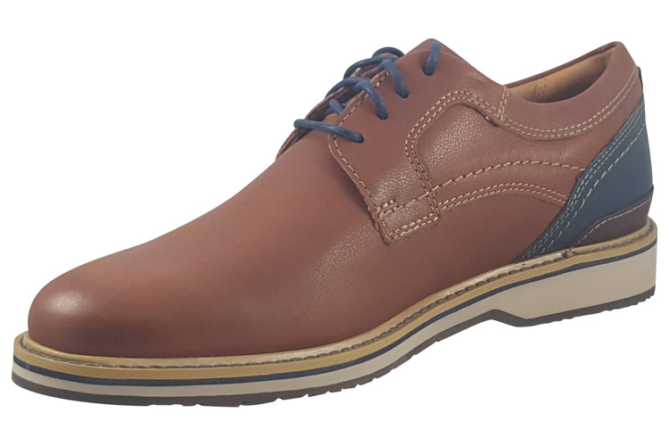 Clarks Monahan Plain Tan Leather Mens Shoes