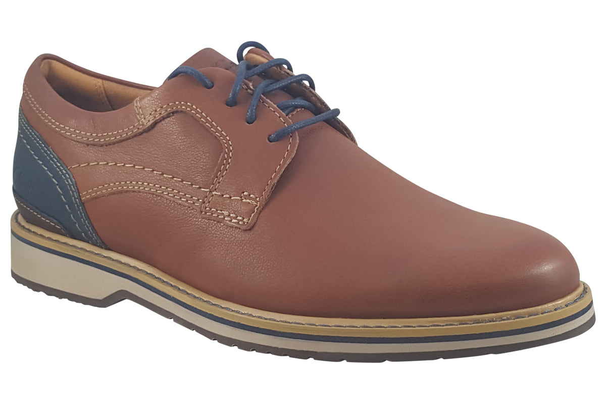 clarks monahan plain tan leather mens shoes right