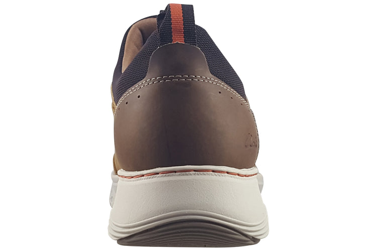Clarks Motion Trek EZ Dark Tan Leather Mens Shoes